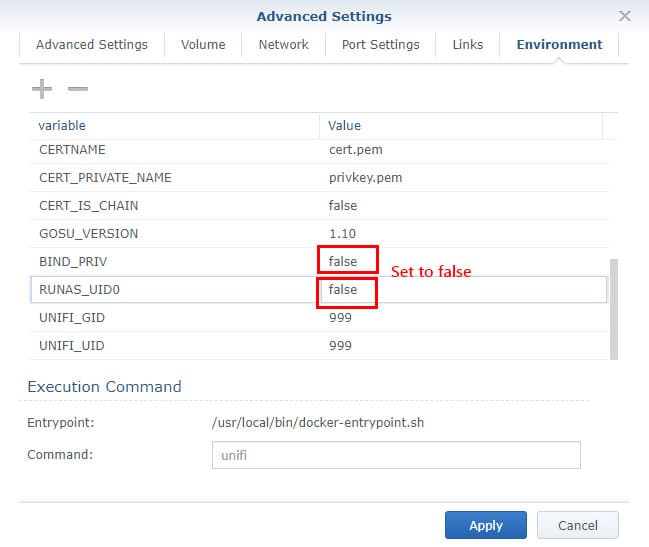 Advanced Unifi Controller settings for Synology