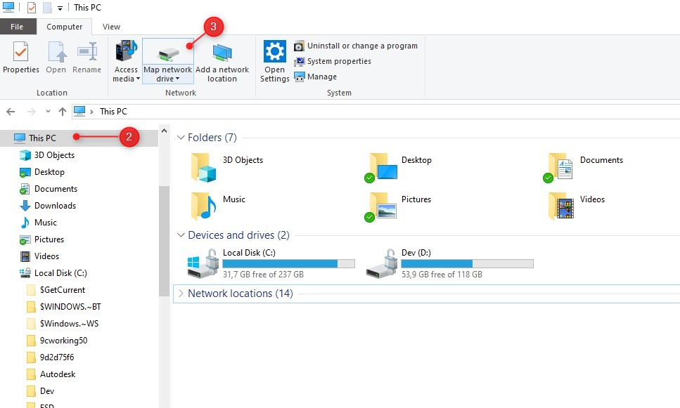 Mapping a network drive in windows 10