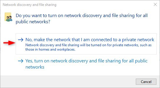 Fix Network Discovery is turned off error