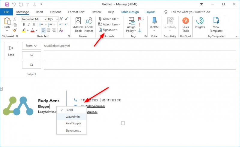 how to add another email signature on outlook web app