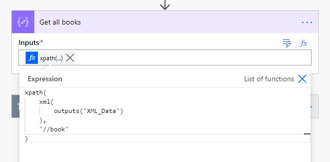 Microsoft Flow Xpath expression and xml