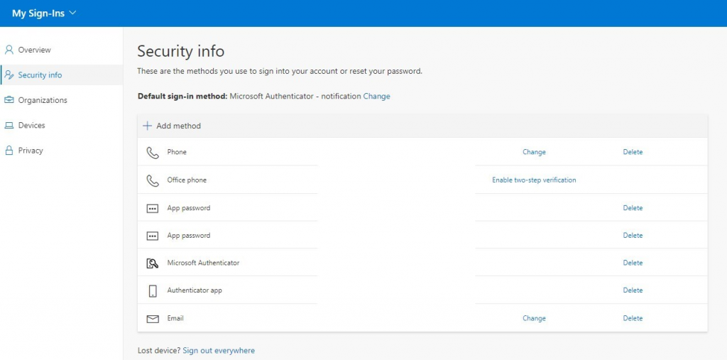 multi-factor authentication in office 365