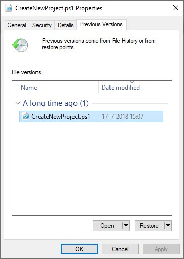 Restore previous version windows 10