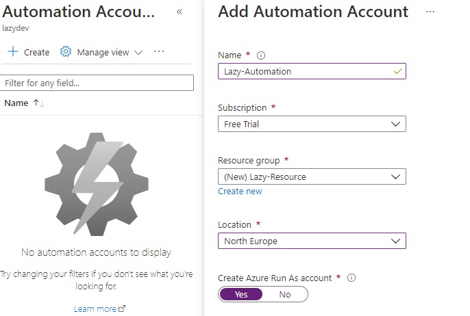 Azure Automation Account