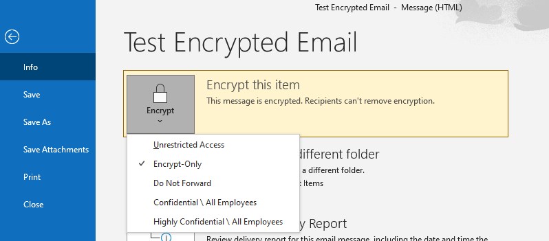 secure email outlook
