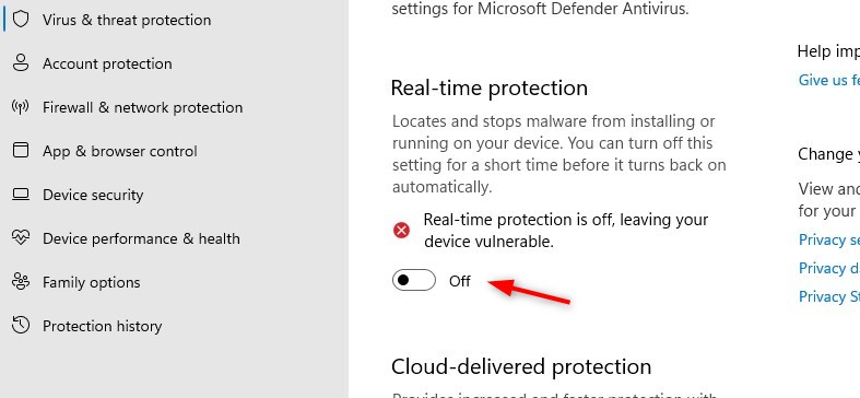 disable defender win11