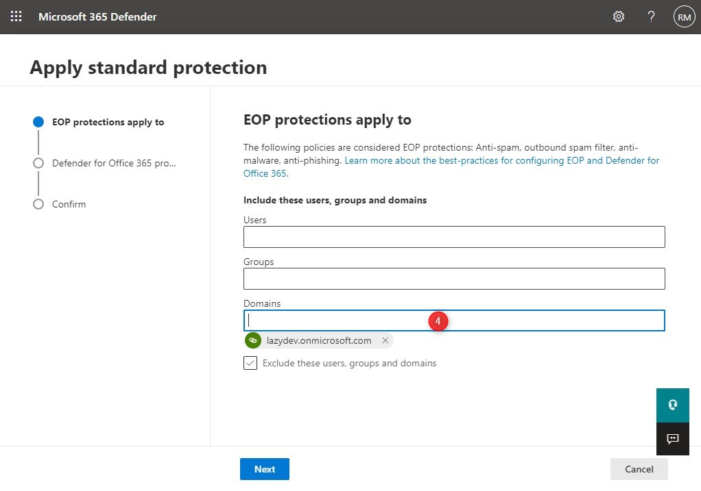 assign exchange online protection license
