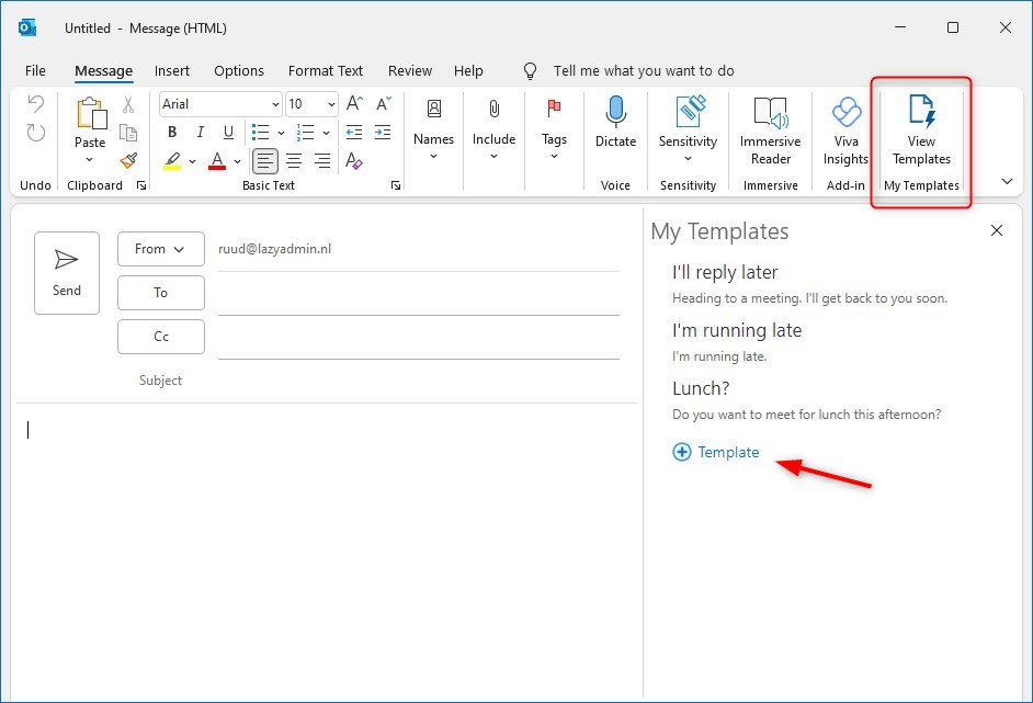 create email template in outlook