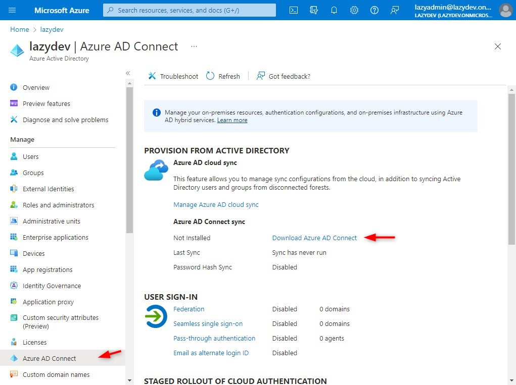 Download Azure AD Connect