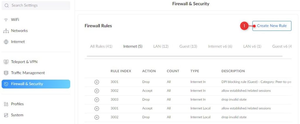 Create firewall rules