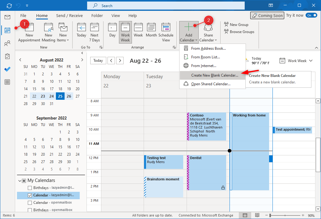 Create Shared Calendar Outlook