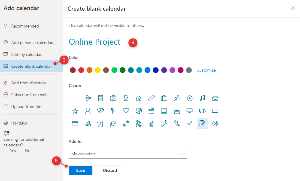 Createa shared calendar Outlook 365