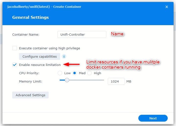 Configuring Unifi Controller for Synology