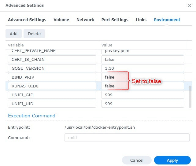 Advanced Unifi Controller settings for Synology