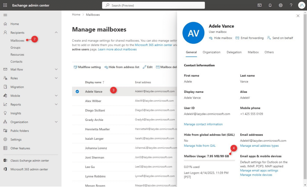 increase mailbox size office 365