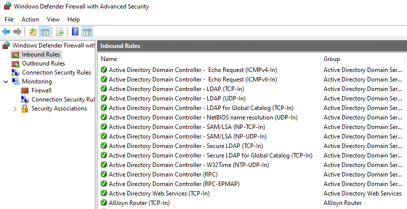 domain controller ports for active directory