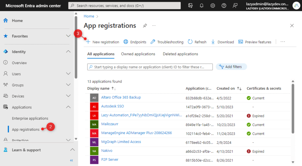 Microsoft Entra App registration