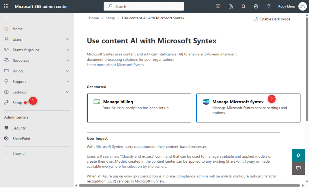 Enable Microsoft 365 Archive