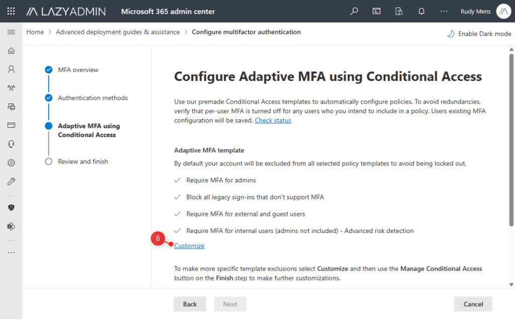 Enable MFA Microsoft 365