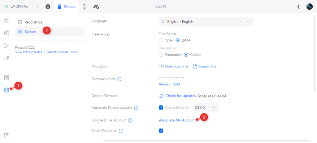 UniFi archive to Google Drive
