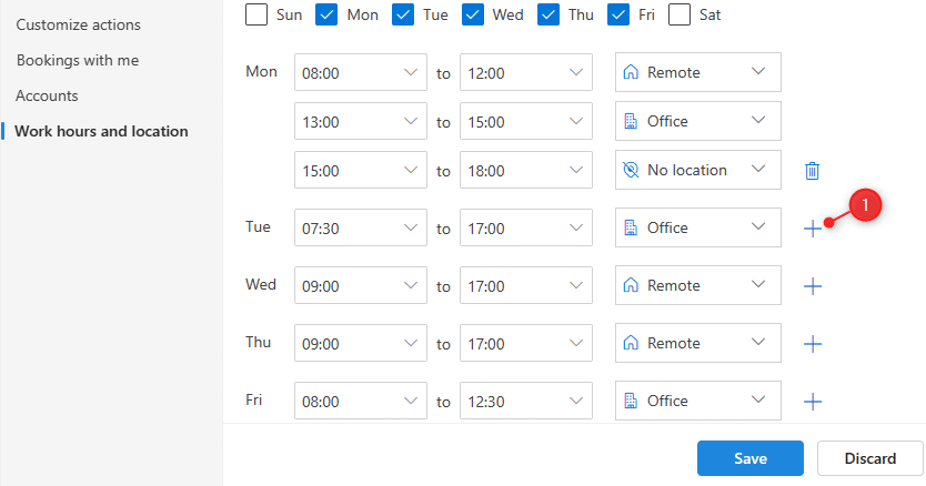 Add work location in Outlook calendar