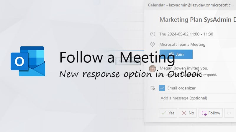 Follow a meeting in Outlook
